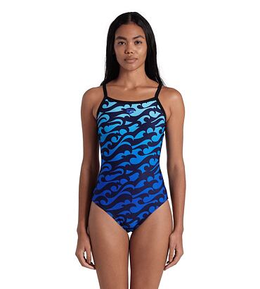 Dámské plavky arena Performance Women's Surfs Up Light Drop blue