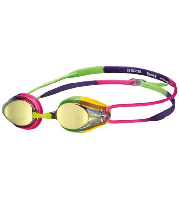 Plavecké okuliare arena TRACKS MIRROR Jr. yellow copper- multi