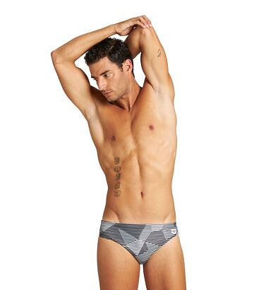 Pánské plavky arena M STRIPED GEO brief , black