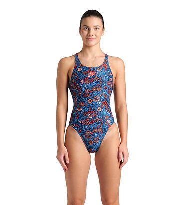 Dámske plavky arena Performance Women's Micro Floral Swim Tech Back 