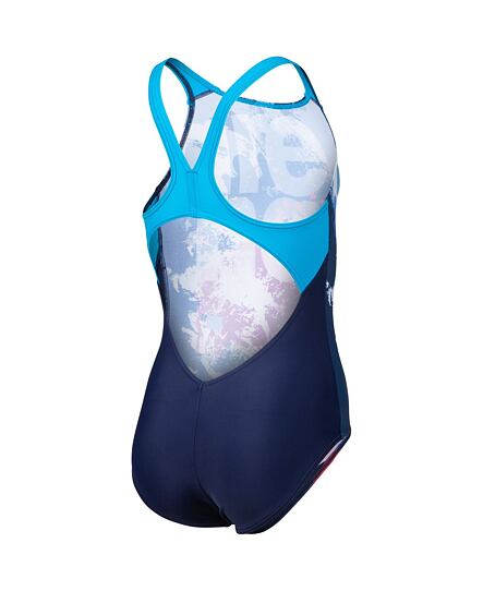 Dívčí plavky arena Feel Girls' Waves Breaking V Back Swimsuit