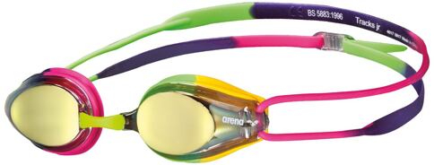 Plavecké okuliare arena TRACKS MIRROR Jr. yellow copper- multi