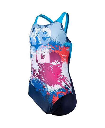 Dívčí plavky arena Feel Girls' Waves Breaking V Back Swimsuit