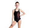 Dívčí plavky arena Feel Front-Lined Graphic Swim Pro Back black